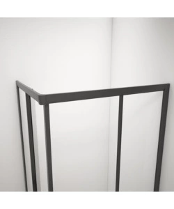BOX DOCCIA ANGOLARE NERO CON VETRO TRASPARENTE 70X90X185 CM